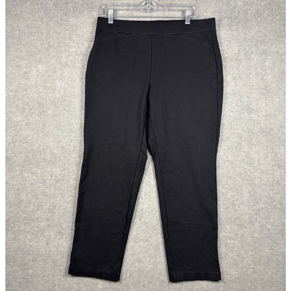 Michael Kors Pull-On Ponte Pants Slim Leg Workwear XL Black